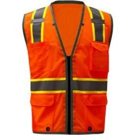 GSS SAFETY GSS Safety 1702, Class 2 Heavy Duty Safety Vest, Orange, 2XL 1702-2XL